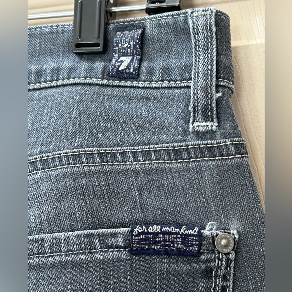7 For All Mankind Blue Bootcut Mid Rise Boho Westerncore Denim Jeans Size 30 - Picture 6 of 13